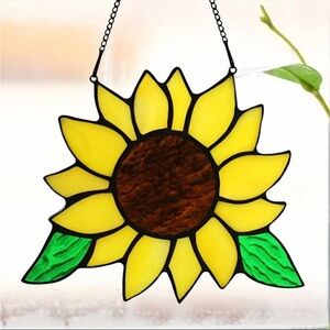 Yellow Sunflower Shaped 2 Sided Acrylic SunCatcher